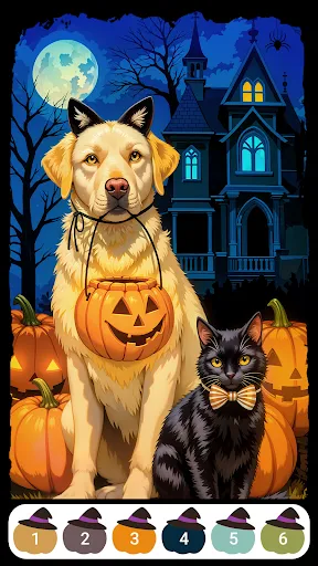 Gameplay screenshot 2 from Halloween Color by Numbers - Board game